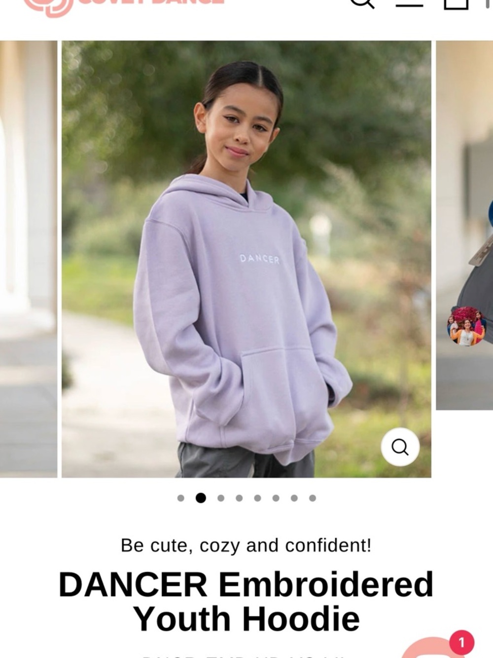 DANCER Embroidered Youth Hoodie - Lilac
